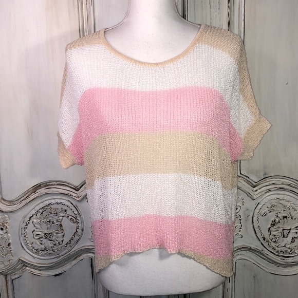 POL Round Neck Long Sleeve Open Weave Sweater main image 0